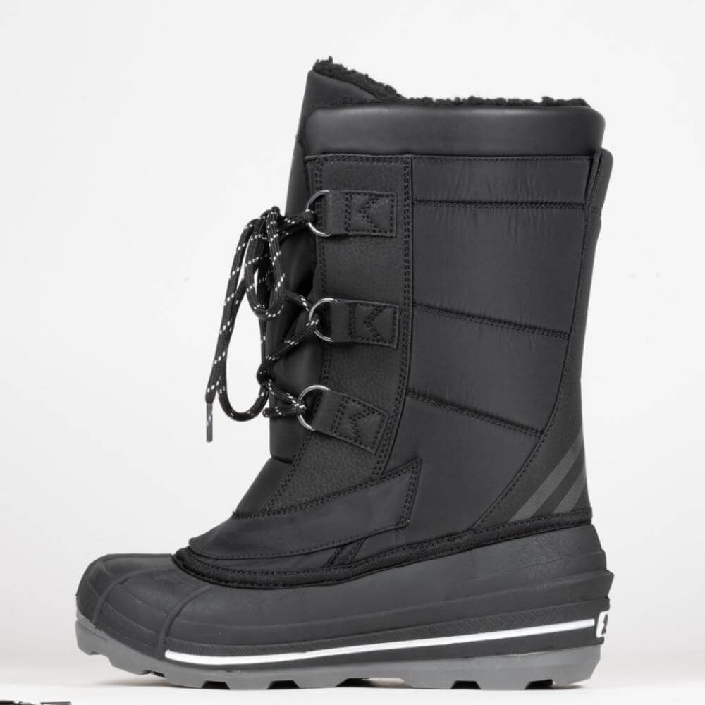 BILLY ICE Winter Boots for Kids - AFO Friendly, Black Insulated Boots for Cold Weather