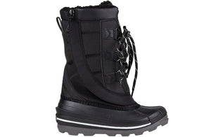 Black BILLY Ice Winter Boots, ideal for diabetic, plantar fasciitis, and bunion needs. Suitable for wide feet and orthotics.