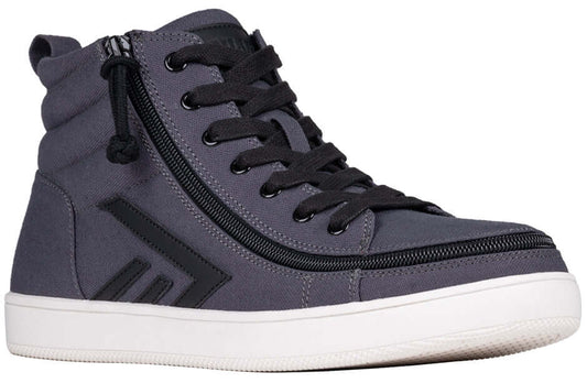 Charcoal/Black BILLY CS 2.0 high tops men's adaptive shoes with side zipper, ideal for diabetic feet and wide fit